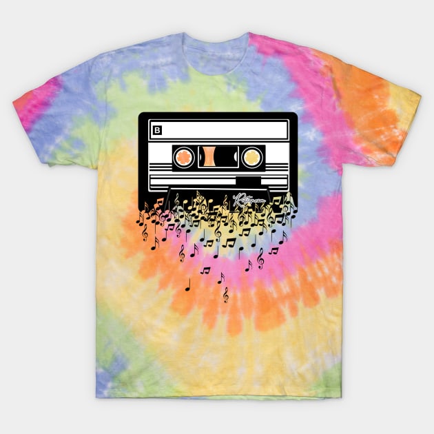 Retro Cool Music Cassette Tape T-Shirt by RuftupDesigns